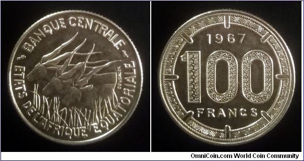 Equatorial African States 100 francs. 1967 (II)