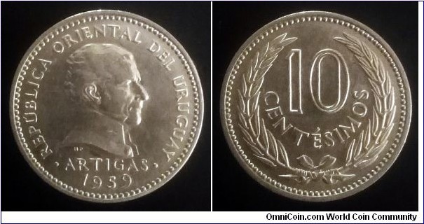 Uruguay 10 centesimos. 1959