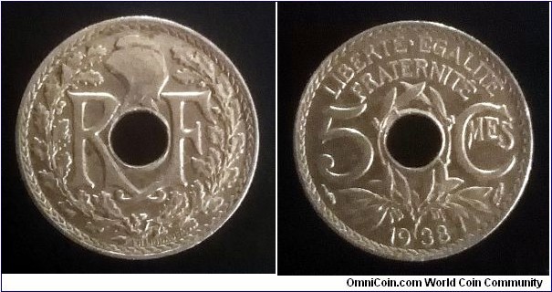 France 5 centimes. 1938