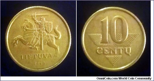 Lithuania 10 centu. 1998