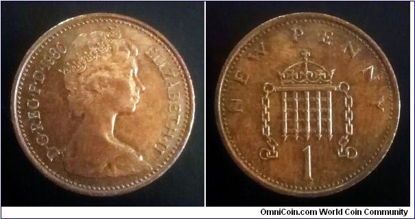 1 new penny. 1980