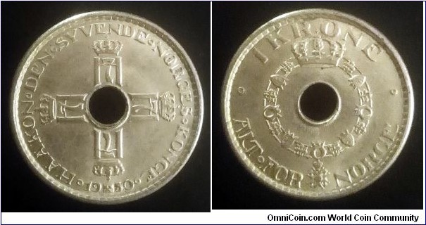 Norway 1 krone. 1950 (II)