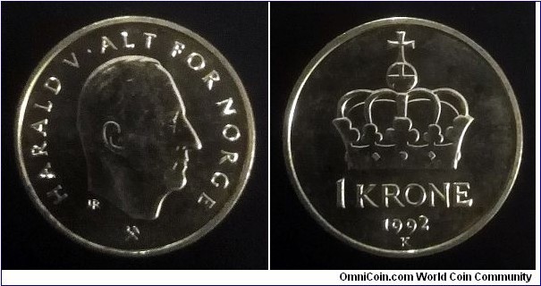 Norway 1 krone. 1992