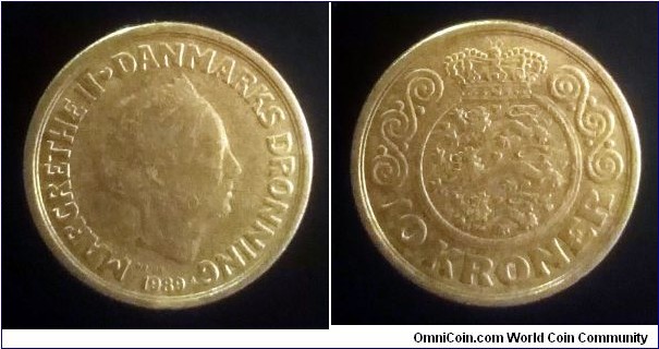 Denmark 10 kroner. 1989