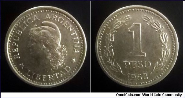 Argentina 1 peso. 1962