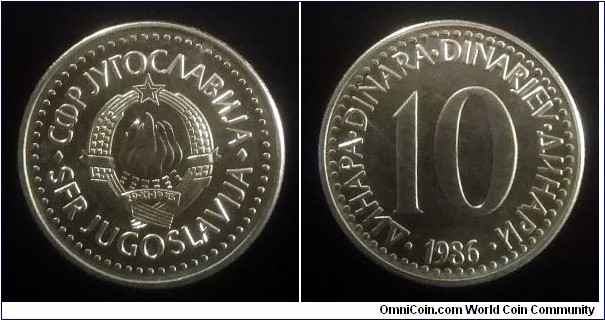 Yugoslavia 10 dinara. 1986 (III)