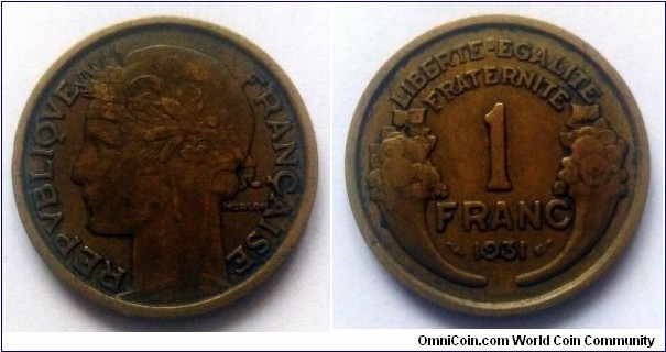 France 1 franc. 1931