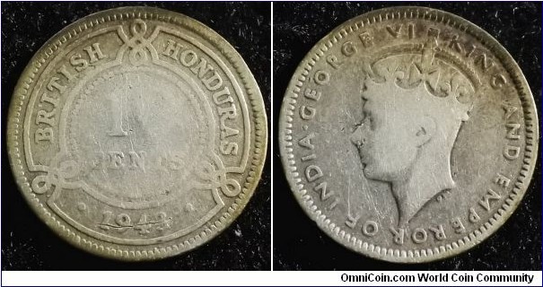 British Honduras 1943 10 cents. Weight: 2.21g