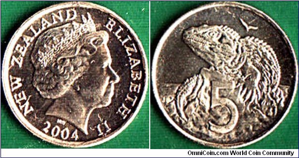 New Zealand 2004 5 Cents.

A scarce coin!