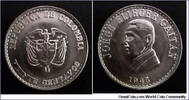 Colombia 20 centavos. 1965