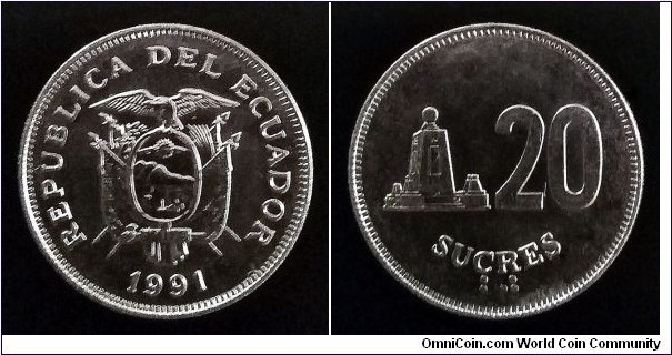 Ecuador 20 sucres. 1991