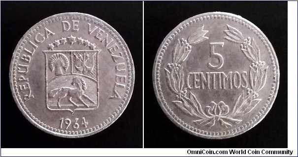 Venezuela 5 centimos. 1964