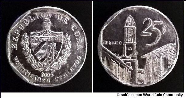 Cuba 25 centavos. 2002