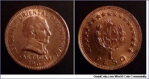 Uruguay 1 peso. 1965