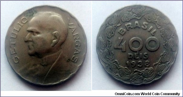 Brazil 400 reis. 1938, Getulio Vargas.
