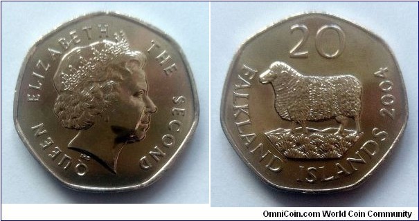 Falkland Islands 20 pence. 2004