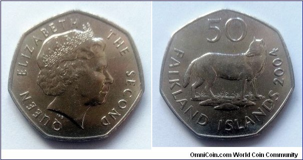 Falkland Islands 50 pence. 2004