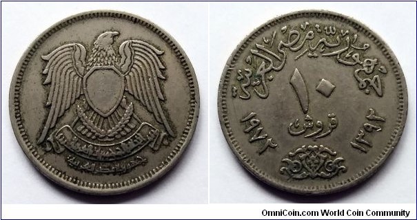 Egypt 10 piastres. 1972