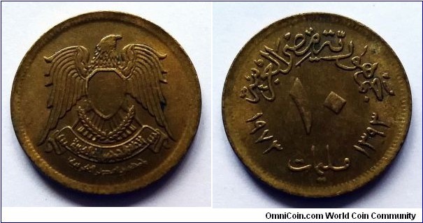 Egypt 10 milliemes. 1973