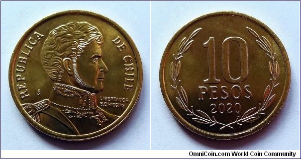 Chile 10 pesos. 2020