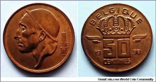 Belgium 50 centimes. 1998, Belgique.