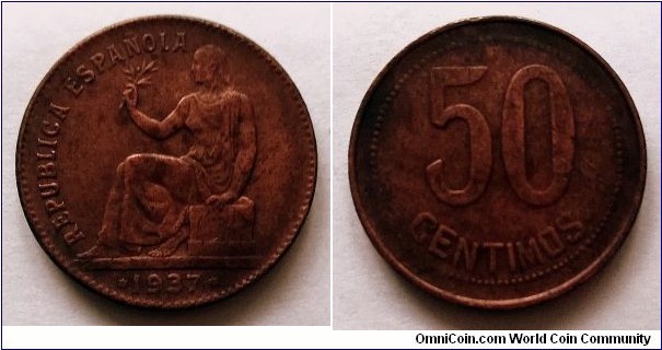 Spain 50 centimos. 1937 (34)