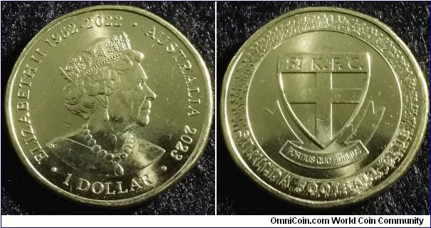 Australia 2023 1 dollar commemorating St Kilda. NCLT. Found in circulation. Weight: 9.09g