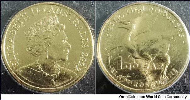 Australia 2022 dinosaur 1 dollar - Elaphrosaurine.