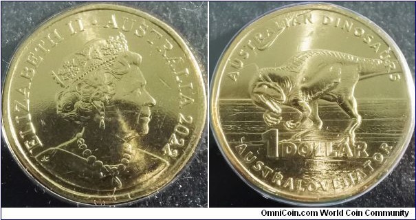 Australia 2022 dinosaur 1 dollar - Australovenator. 