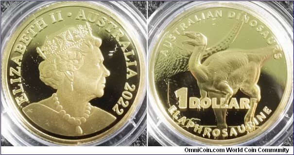 Australia 2022 dinosaur 1 dollar - Elaphrosaurine.