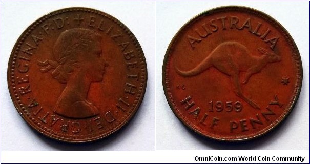 Australia half penny. 1959, Melbourne Mint.