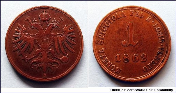 Kingdom of Lombardy-Venetia 1 soldo. 1862 A