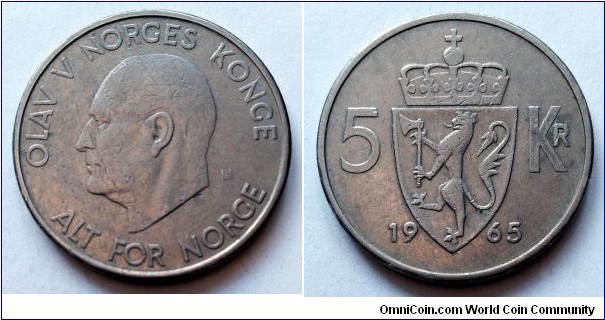 Norway 5 kroner. 1965