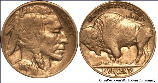 1916-S buffalo nickel