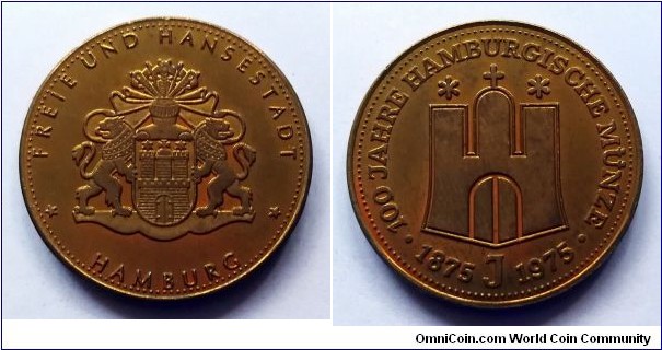 100th Anniversary of the Hamburg Mint - West Germany Medal.