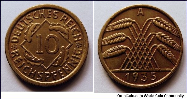 Germany (Third Reich) 10  reichspfennig. 1935 A