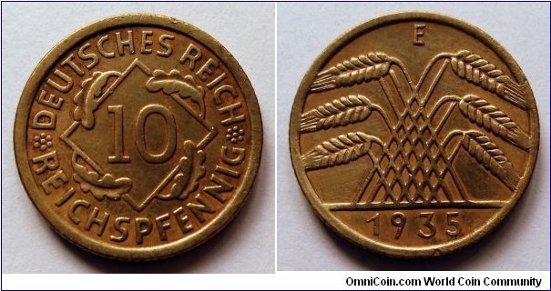 Germany (Third Reich) 10  reichspfennig. 1935 E