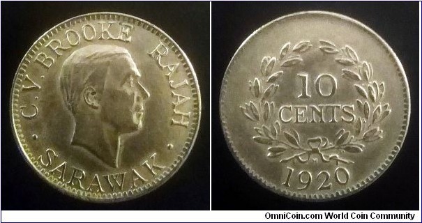 Sarawak 10 cents. 1920 H