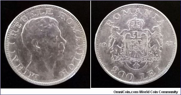 Romania 200 lei. 1942, Mihai I. Ag 835.
