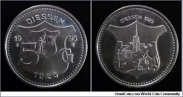 Dutch local coin 5 gulden - Diessen.