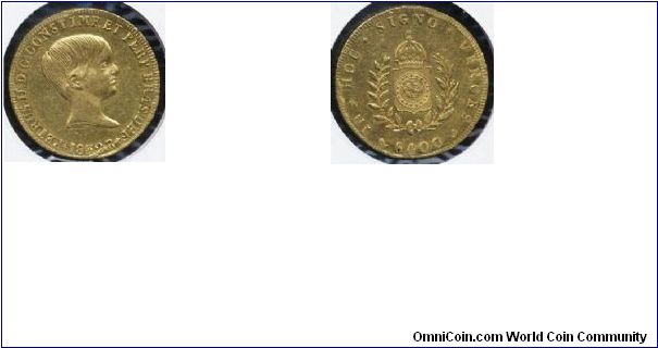 1832 GOLD 6400 REIS  R (RIO)