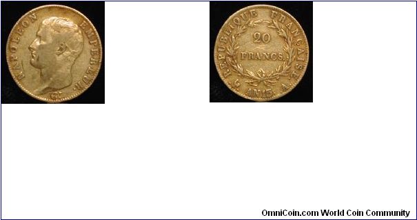 1807 gold 20 Francs of Napoleon Bonaparte AN15