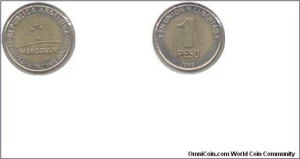 Bimetallic 1 Peso. Mercosur