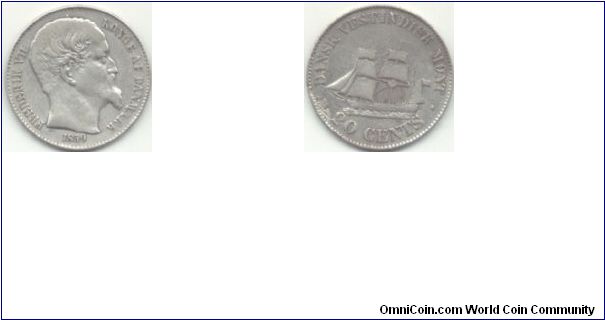 Danish West Indies 20 cents