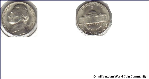 1945-S Jefferson War Nickel