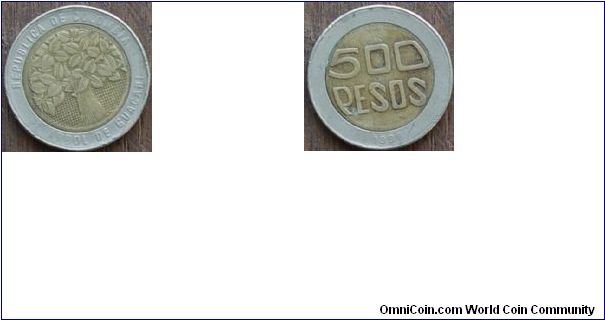 1996 500 Peso Coin from Columbia for Sale or Trade