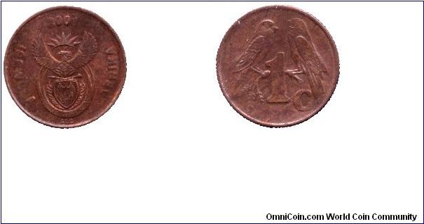 South Africa, 1 cent, 2001, two Sparrows                                                                                                                                                                                                                                                                                                                                                                                                                                                                            