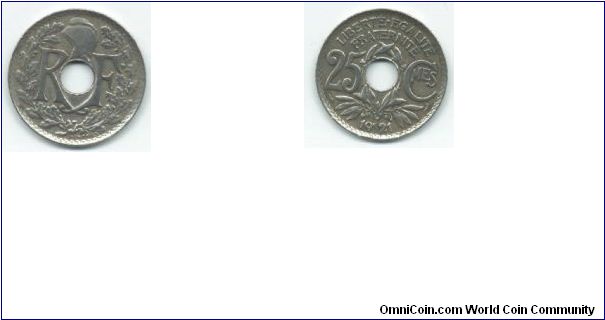 France, 25 centimes