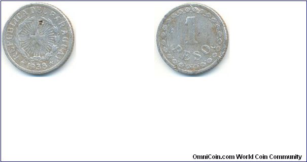 Paraguay, 1 Peso, 1938
