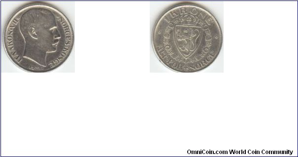 1915 Norway 1 Krone(Silver)